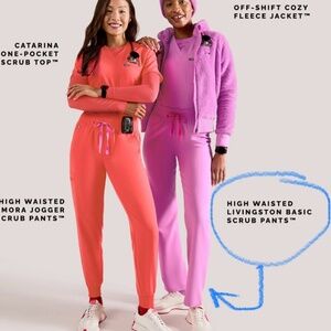 NWOT Figs High Waisted Livingston - Pink Cloud - Small